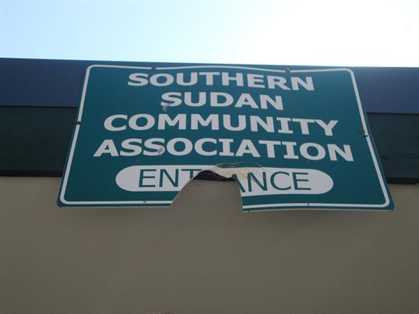 Souther Sudan Community Association Entrance sign